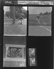 Surveyor; Man Hammering metal to telephone pole; Re-photo of Reserves at Ft. Bragg; Man standing (5 Negatives), August 21-25, 1964 [Sleeve 75, Folder d, Box 33]
